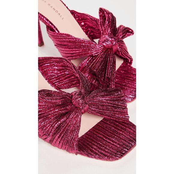 Loeffler Randall Claudia Pleated Skinny-Heel Mules Size 8 $395 - Picture 4 of 12